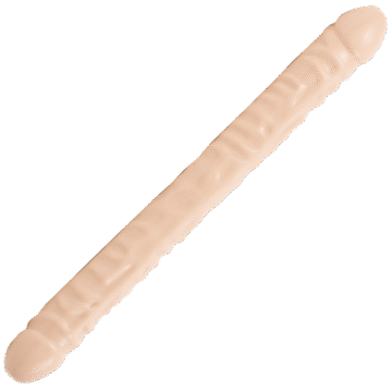 Geaderde Dubbele Kop - Dildo met Dubbele Einden - 18 / 45 cm