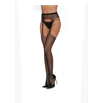 Visnet Suspender Pantyhoses - Één maat - Zwart