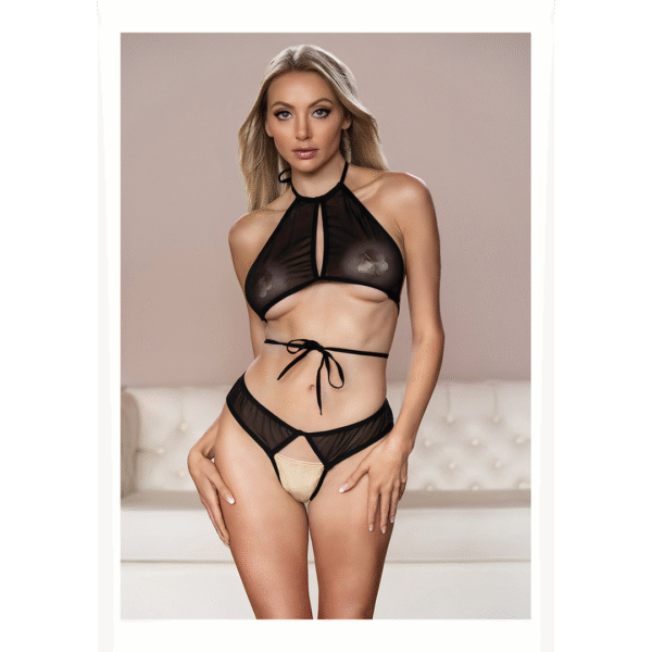 Marley - Peekaboo en Panty - S/M - Zwart