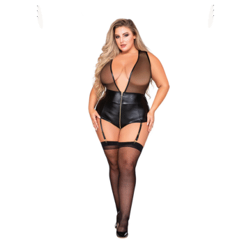 Zipper Garter Teddy - 2X