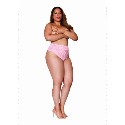 Hoge Taille Kanten Onderbroek - 1X - Roze