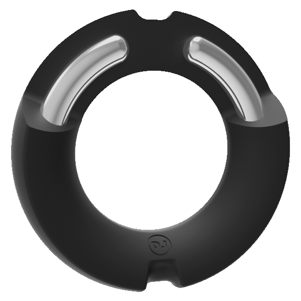 De Paradox - Silicone/Metal Cock Ring - 45mm - Zwart - Afbeelding 3