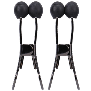 Nippers - RVS Nipple Klemmen met Silicone Tip - Zwart