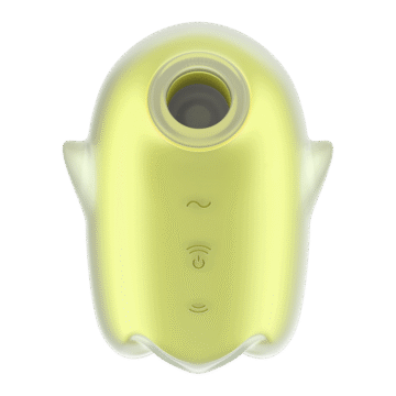 Glowing Ghost - Glow in the Dark - Dubbele Air Pulse Vibrator - Geel