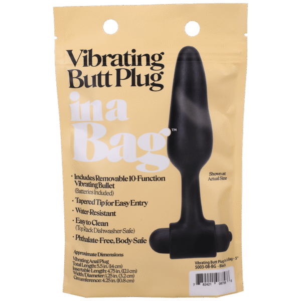 Vibrerende Butt Plug - 5 / 12 cm - Zwart - Afbeelding 3