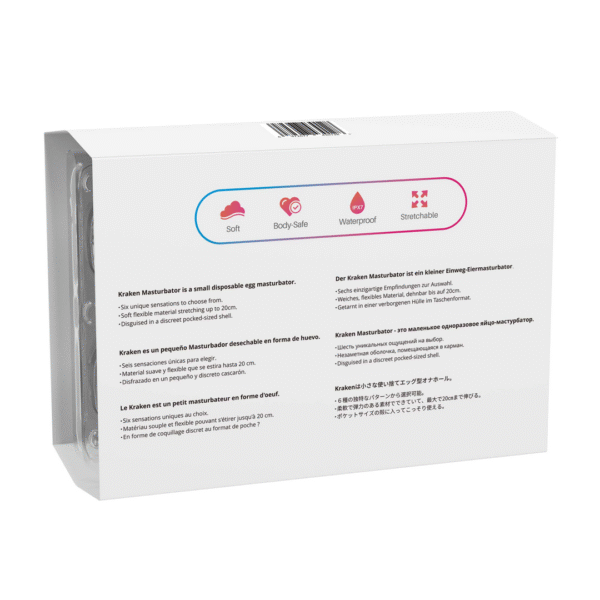 Kraken - 6 Pack - Zachte Rekbare Ei Masturbator - Wit - Afbeelding 3