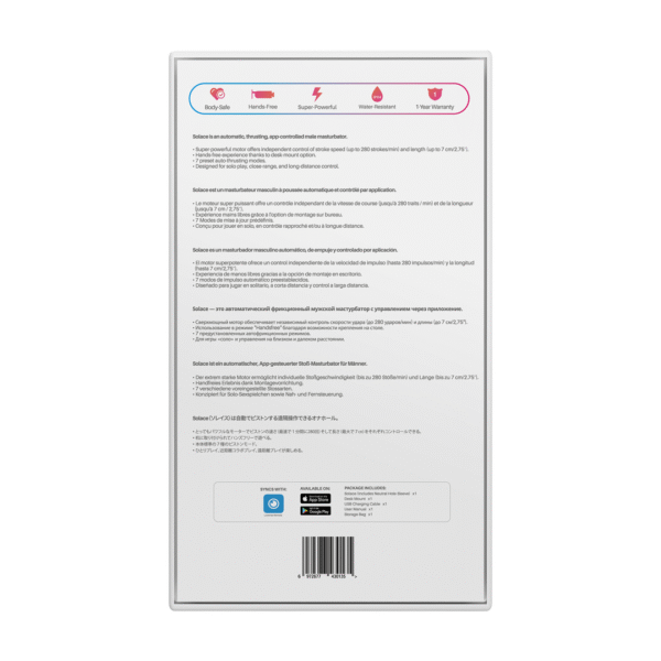 Solace - App-gestuurde Automatische Duwende Mannenmasturbator - Zwart - Afbeelding 3
