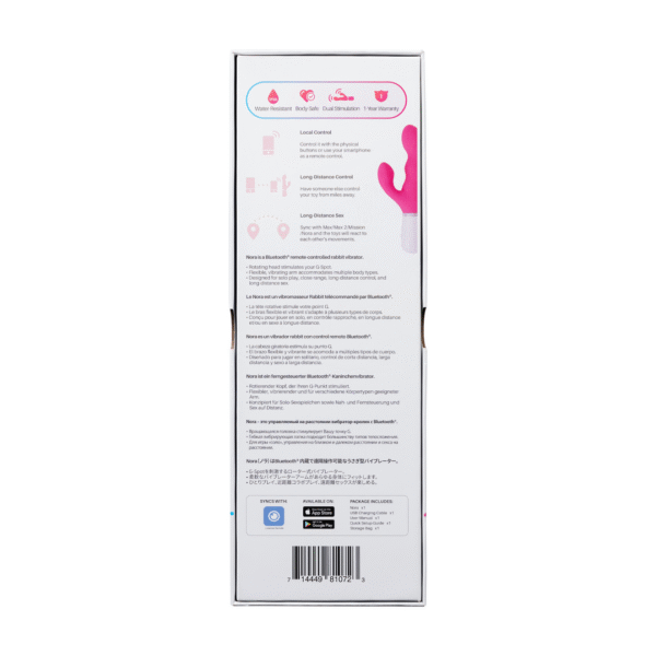 Nora - Bluetooth Afstandsbediening Konijnen Vibrator - Roze - Afbeelding 3