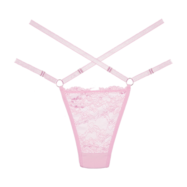 Cherished - Kanten en Mesh Tanga - OS - Roze - Afbeelding 3