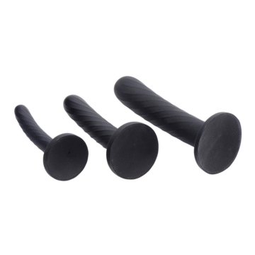 Strap-on Siliconen 3-delige set - Zwart