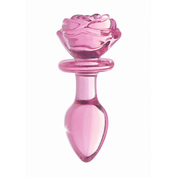 Roze Roos - Glazen Butt Plug - Medium - Afbeelding 3