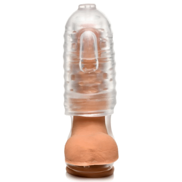 Melker TPE Masturbator met Ball Strap - Doorzichtig - Afbeelding 3