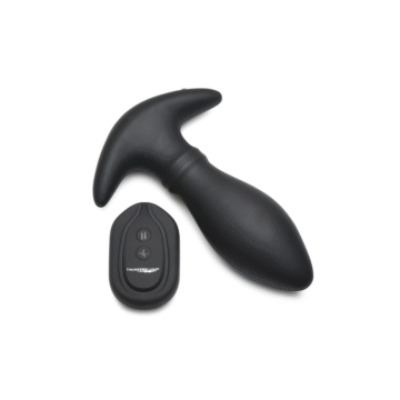 Rim Slide - Sliding Ring Silicone Butt Plug - Zwart
