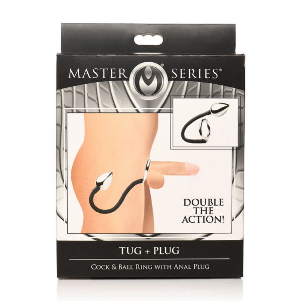 Tug and Plug - Cock- en Ballring met Anale Plug - Afbeelding 3
