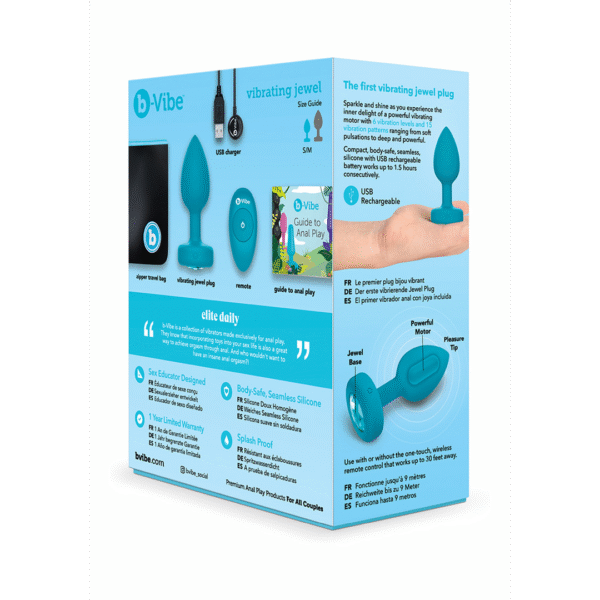 Aquamarine - Vibrating Butt Plug - S/M - Afbeelding 3