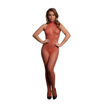 Visnet en kant bodystocking - Eén maat