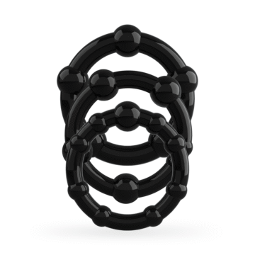 Juego de Anillos para el Pene Triple - Negro