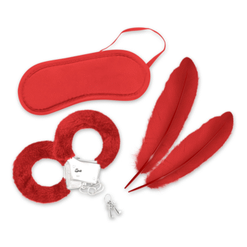 Sueño de Amantes - Kit de Bondage de 4 Piezas para Principiantes - Rojo