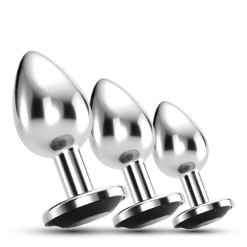 Bijou - Trío de Entrenamiento Anal - 3 Tapones Joyas - Negro