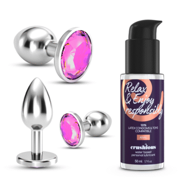 Bijou - Trío de Tapones Joyas Húmedos - 3 Tapones Joyas - Rosa