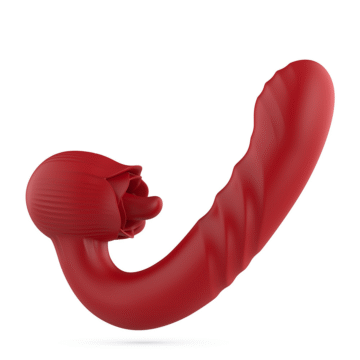 Osiria - Vibrador Rosa con Movimiento de Empuje y Lengüetazo - Rojo
