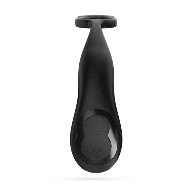 Erixos - Masajeador Prostático Vibrante con Correa para Testículos y Anillo para el Pene - Negro - Afbeelding 3
