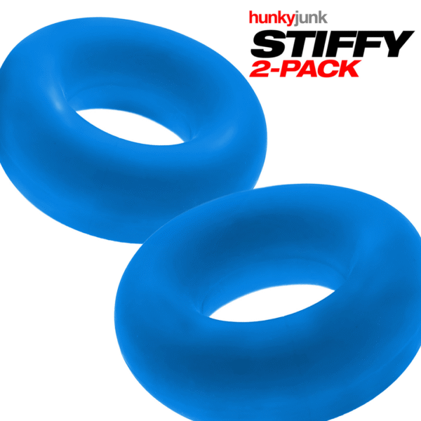 Stiffy - 2-pack No-Roll Cockrings - Teal Ice - Afbeelding 3