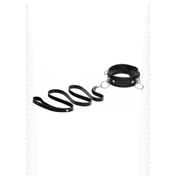 Leren halsband met lijn