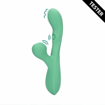 Pulse Wave en Tongue Flickering Rabbit Vibrator - Blue Grass - Tester