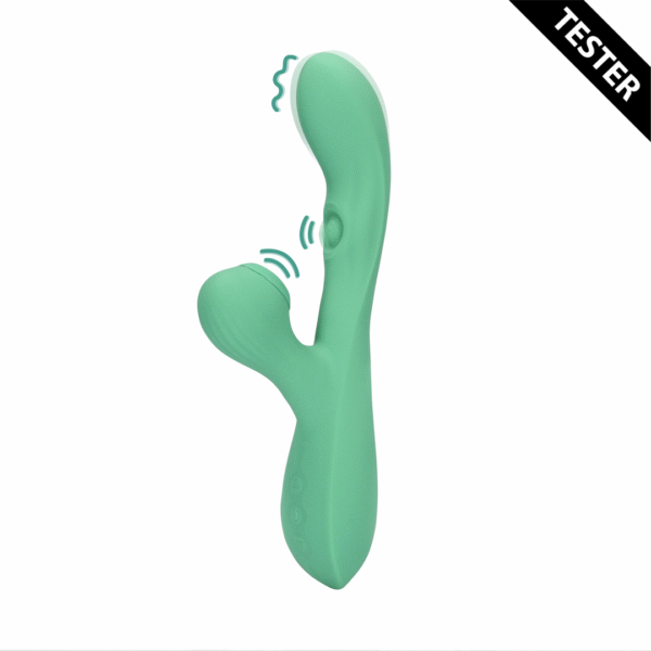 Pulse Wave en Tongue Flickering Rabbit Vibrator - Blue Grass - Tester
