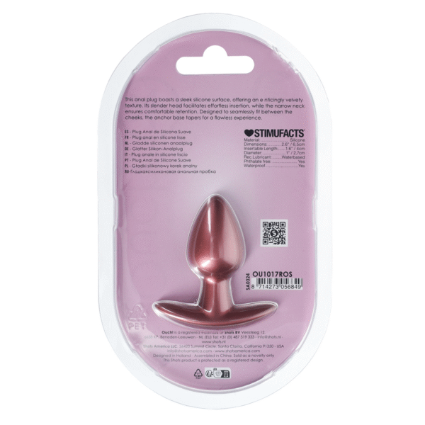 Zachte Silicone Anale Plug - Klein - 2,6 / 6,5 cm - Roségoud - Afbeelding 3