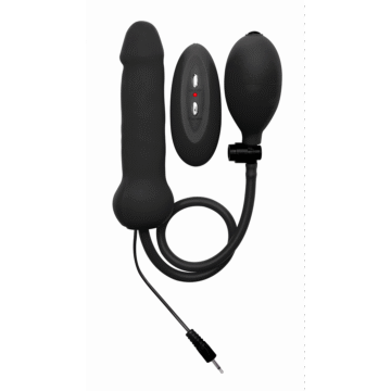 Opblaasbare en Vibrerende Siliconen Dildo - Zwart