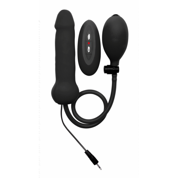 Opblaasbare en Vibrerende Siliconen Dildo - Zwart