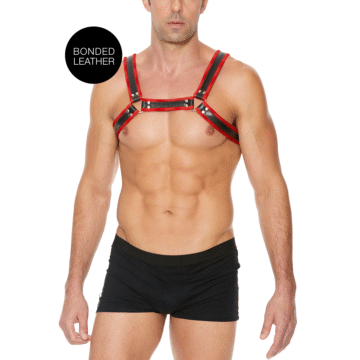 Leren Bulldog Harnas met Gespen - S/M
