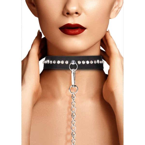 Diamanten Halsband met Leash