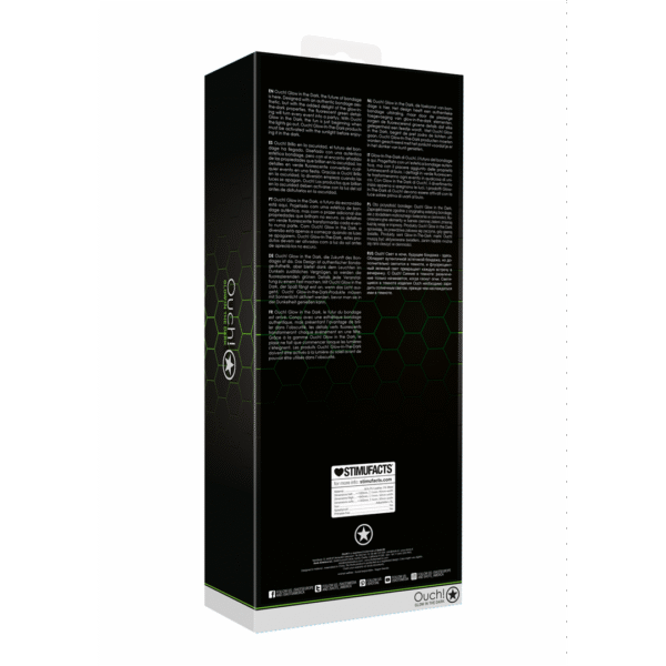 Dijbanden met riem en handboeien - Glow in the Dark - L/XL - Afbeelding 3