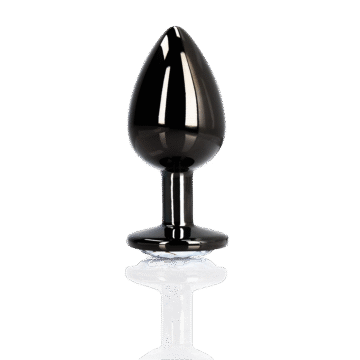 Ronde Gem Butt Plug - Medium - Gunmetal/Diamond