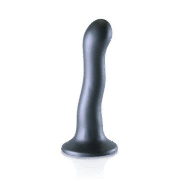 Ultra Soft Silicone Curvy G-Spot Dildo - 7'' / 17 cm - Gunmetal