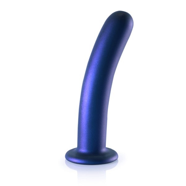 Zachte Silicone G-Spot Dildo - 7'' / 17 cm - Metallic Blauw - Afbeelding 3