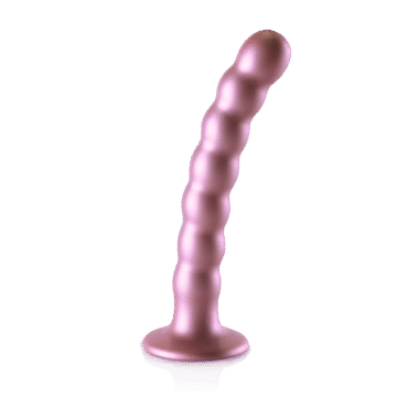 Beaded Silicone G-Spot Dildo - 6.5'' / 16,5 cm - Rosé Goud