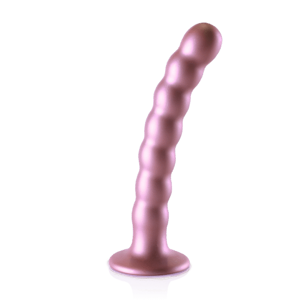 Beaded Silicone G-Spot Dildo - 6.5'' / 16,5 cm - Rosé Goud