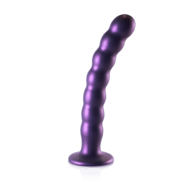 Gekralde Silicone G-Spot Dildo - 8'' / 20,5 cm - Metallic Paars