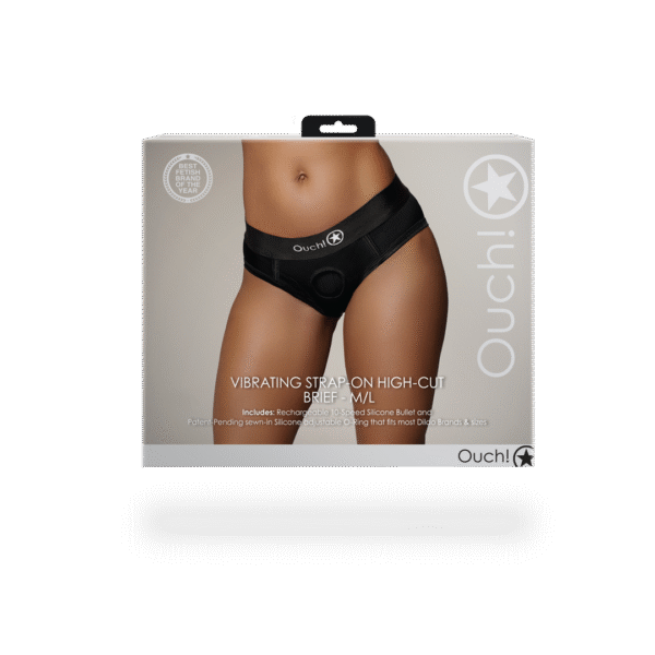 Vibrerende Strap-on Hoge Snit Boxershort - M/L - Zwart - Afbeelding 3