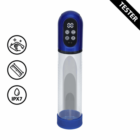 Engage - Automatische Waterdichte Penis Pomp en Masturbator - Metallic Blauw - Tester