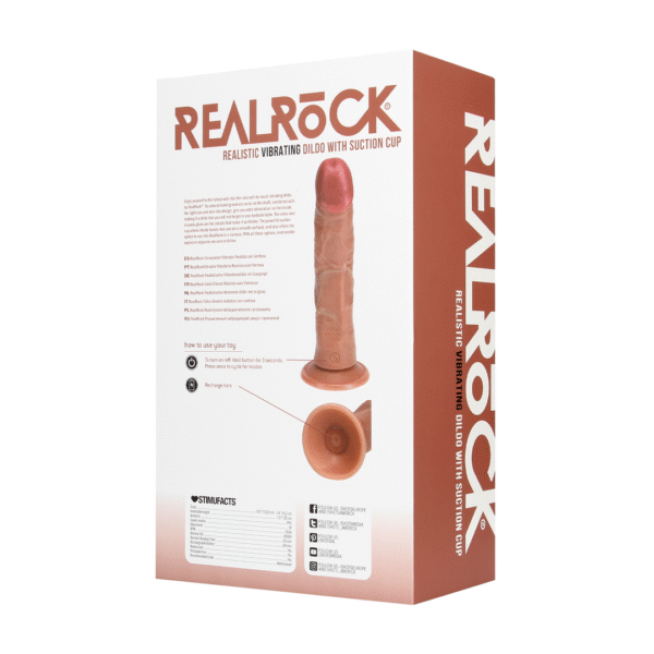 Vibrerende Regular Curved Cock - 8 / 20,5 cm - Tan - Afbeelding 3