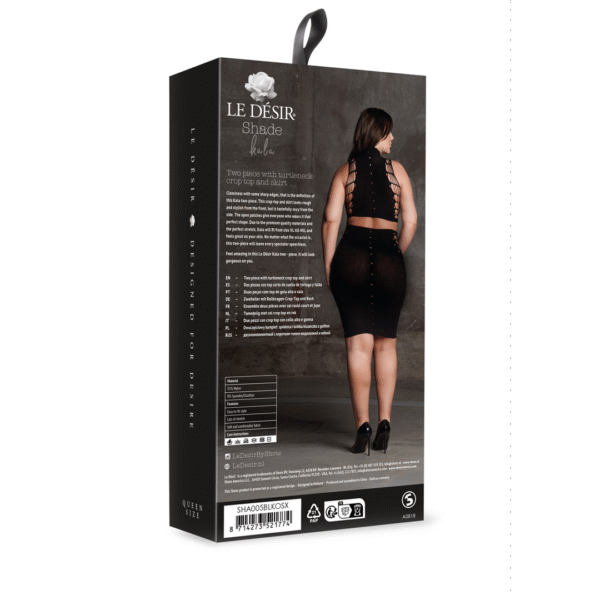 Kala XXXVII - Twee Delige Set met Coltrui, Crop Top en Rok - Plus Size - Afbeelding 3