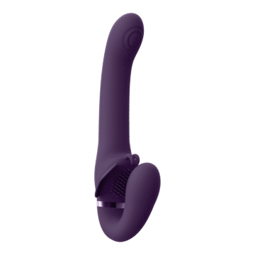 Satu - Pulse-Wave en Vibrerende Strapless Strapon - Paars