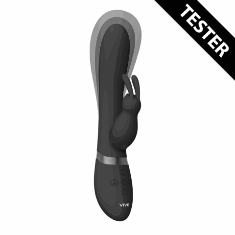 Taka - Opblaasbare en Vibrerende Rabbit Vibrator - Zwart - Tester