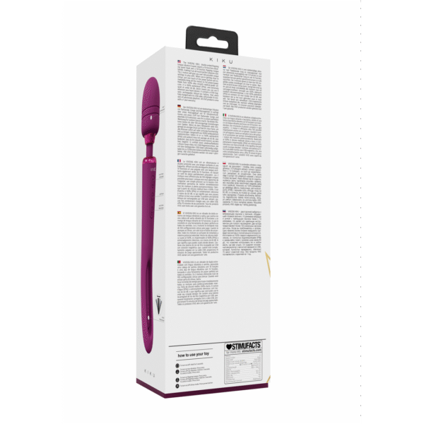 Kiku - Dubbelzijdige Wand met Innovatieve G-Spot Flapper Stimulator - Roze - Afbeelding 3