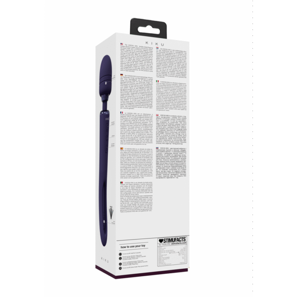 Kiku - Dubbelzijdige Wand met Innovatieve G-Spot Flapper Stimulator - Paars - Afbeelding 3